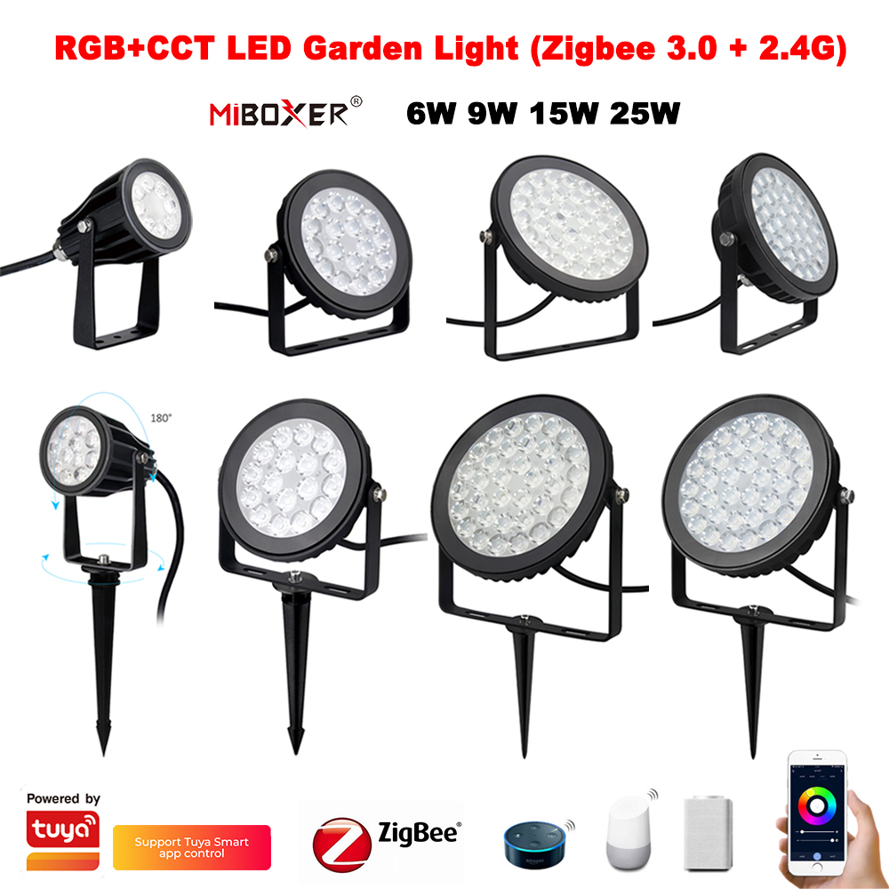 Miboxer FUTC04ZR AC110V-220V Zigbee 3.0+2.4GHzRF Smart Tuya Outdoor Waterproof 6W RGB+CCT LED Garden landscape Light Lawn Lamp lightify