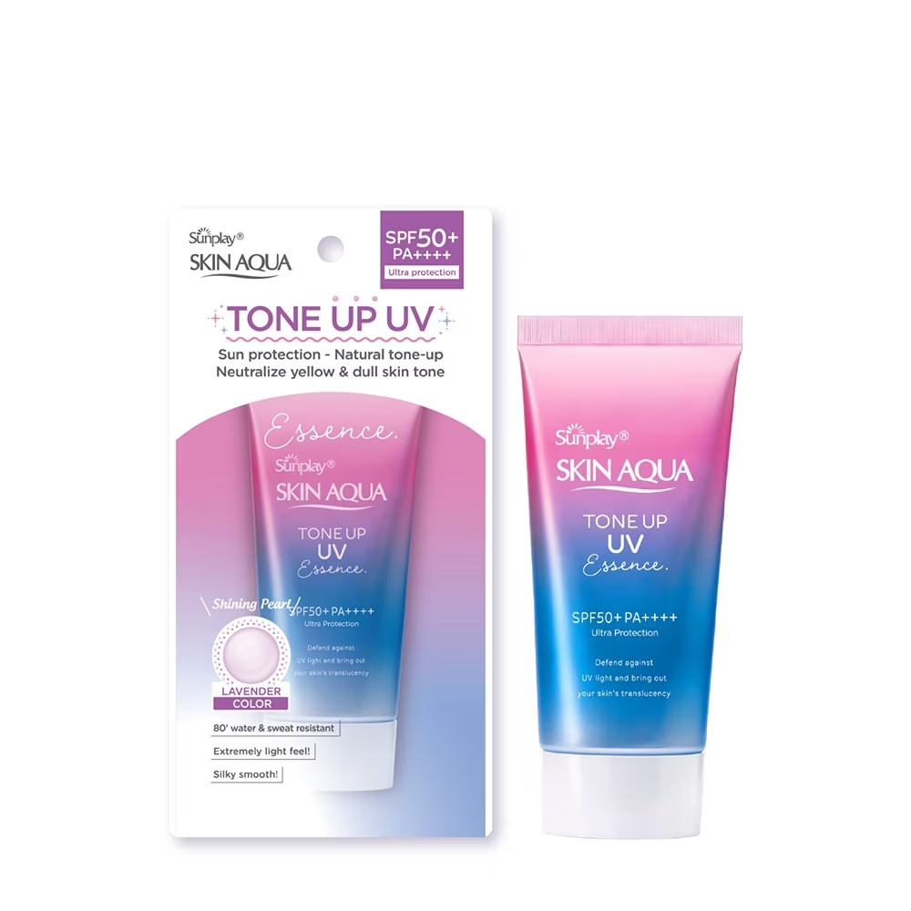 Rohto Mentholatum Sunplay Skin Aqua Tone Up UV Essence Lavender Sunscreen 50g