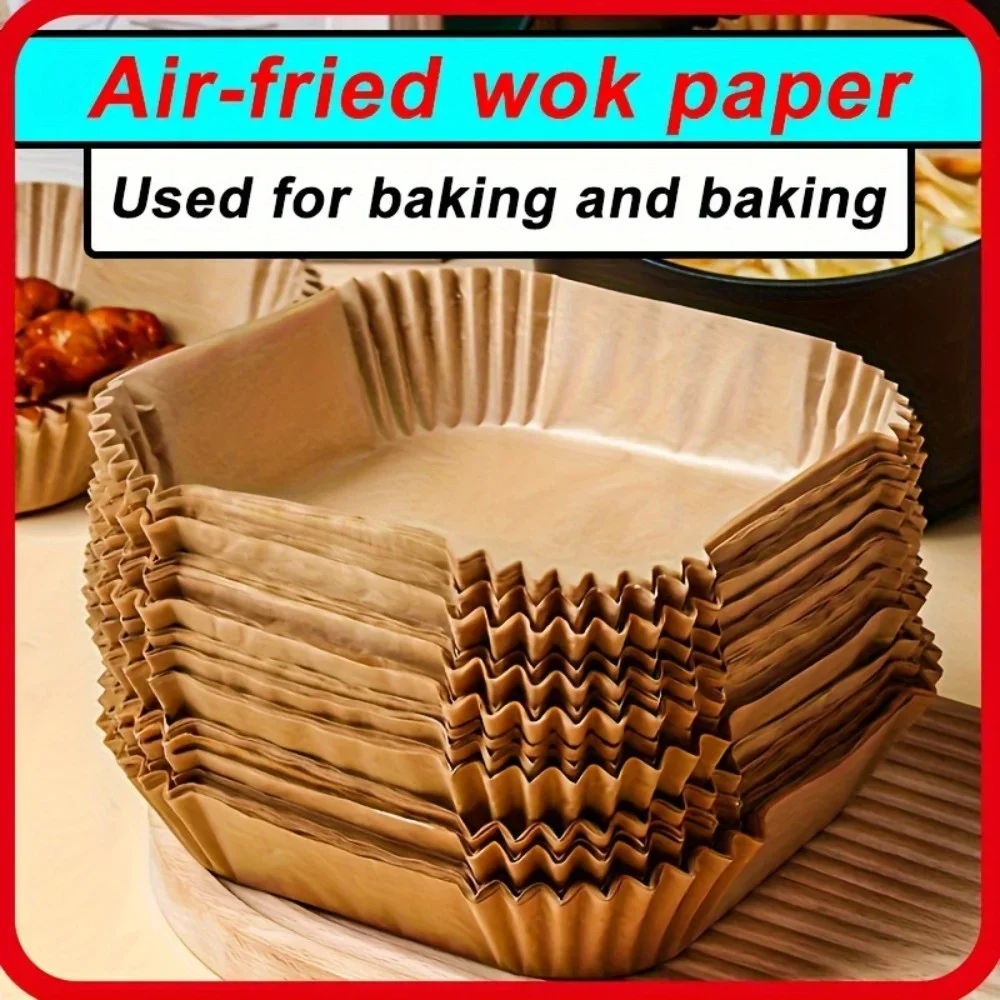 50pcs Versatile Non-Stick Air Fryer Liner - Perfect for Bake, Oven and Microwave - Easy to Clean, Essential for Healthy Cooking