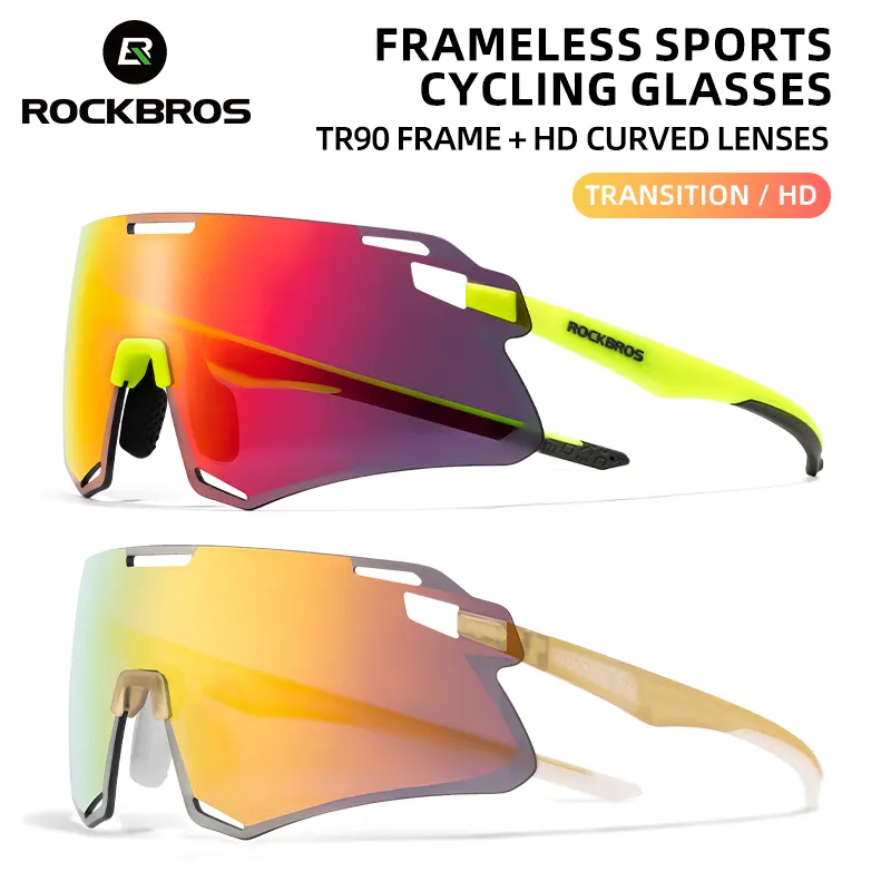 ROCKBROS Cycling Glasses Lightweight Frameless Bike Glasses High-Definition Lenses Road Bicycle Protection Goggles Sport Eyewear - image 1