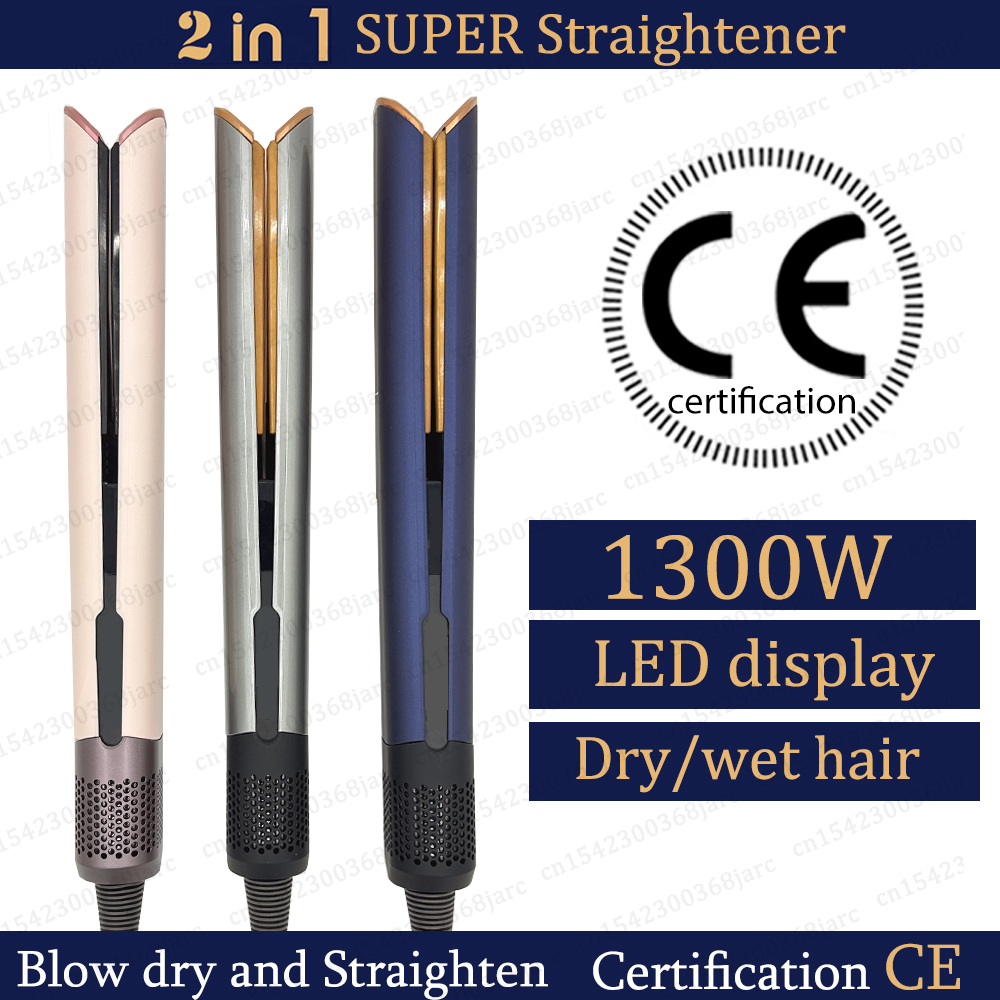 220V Professional Hair Straightener Hair Dryer Heat-Up Flat Negative Ion Iron Lasting Styling Straightener 2 in 1 With display