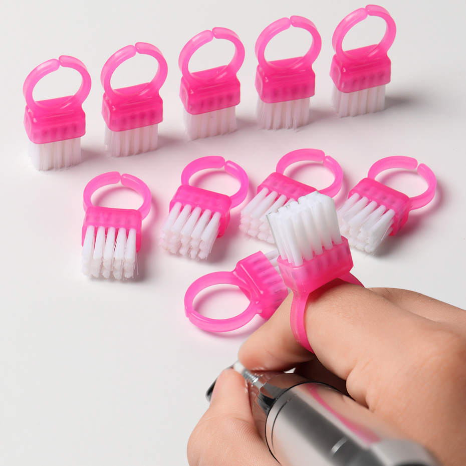 5/10pcs Mini Ring Brushes Hard Bristles for Nail Art Multifunctional Cleaning Brushes Durable Plastic Bristles for Dust
