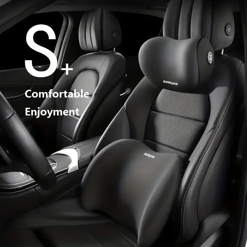 Universal Car Headrest Neck Pillow Lumbar Memory Foam Cervical Lumbar Support Auto Neck Pillow Backrest Office Car Interior
