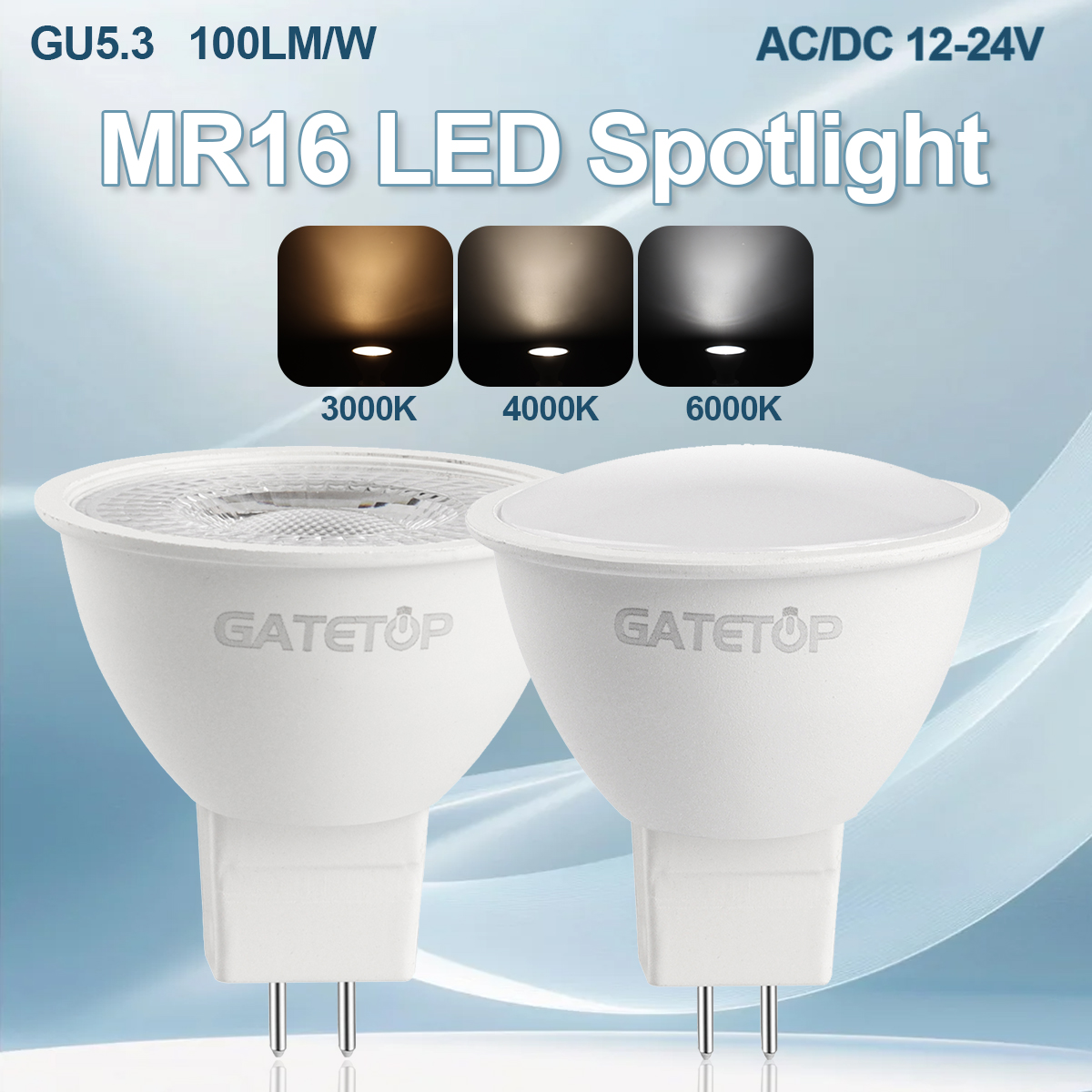 12pcs Bombillas LED Spotlight MR16 Bulb GU5.3 Base DC AC 12V 24V 6W 600lm Spot Light Replace 30W 50W Halogen Lamp Living Room