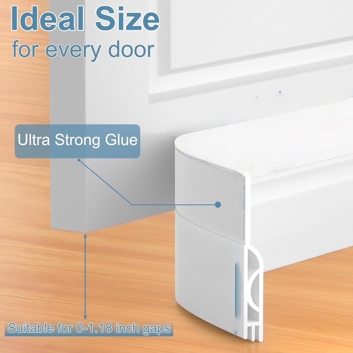 1pc Adhesive Backed Door Draft Stopper - Silicone Under Door Sweep for Interior & Exterior Doors, Noise & Air Insulation, Self S