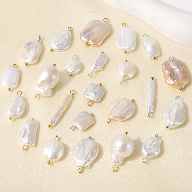 2pcs/Lot New Natural Pearl Irregular Geometry Pendant Jewelry Manufacturing Supplies Handmade Diy Necklace Earrings Accessories