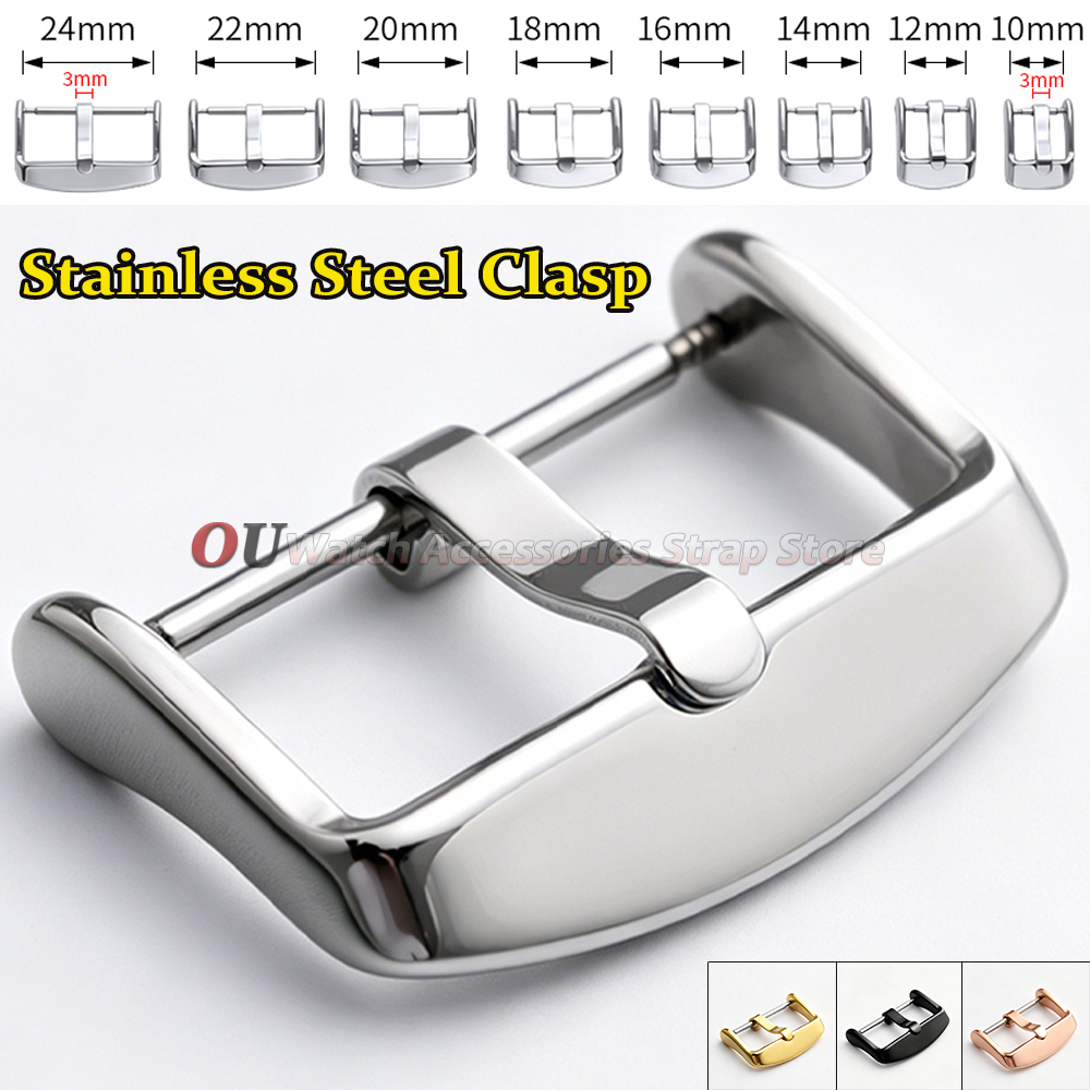 10mm 12mm 14mm 16mm 18mm 20mm 22mm 24mm Stainless Steel Watch Button for Leather Watchband Buckle Metal Clasp Accessories