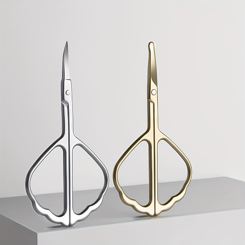 Professional Butterfly Shape Eyebrow Scissors - Stainless Steel Cuticle and Nose Hair Trimmer for Facial Hair Removal