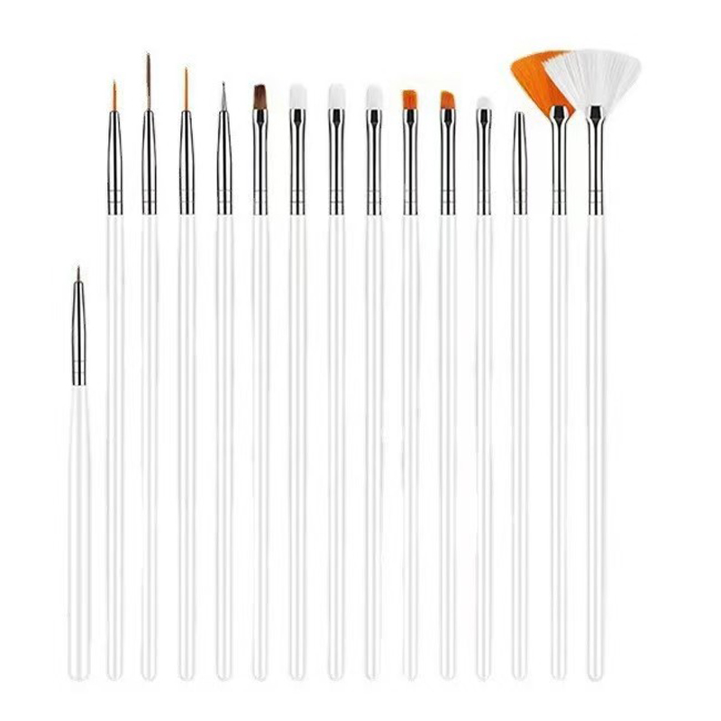 15-Piece Professional Nail Art Pen Set, Fan-Shaped Pen, Line Drawing Pen, Specialized Nail Art Tools for Nail Salons