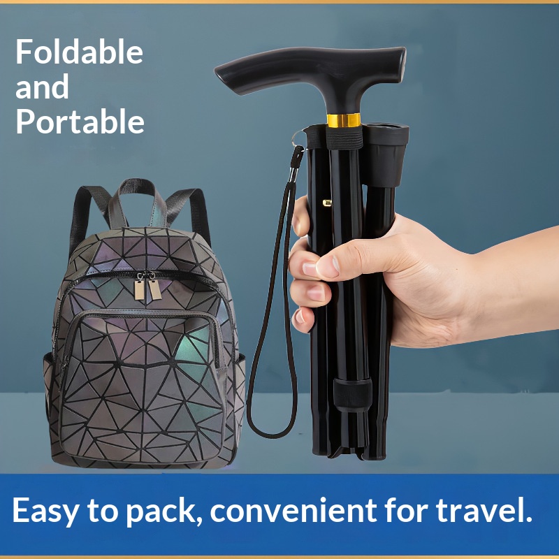 Mountaineering Staff Outdoor Climbing Hiking Stretching Shock Absorbent Portable Light Aluminum Alloy Cane Strong Durable