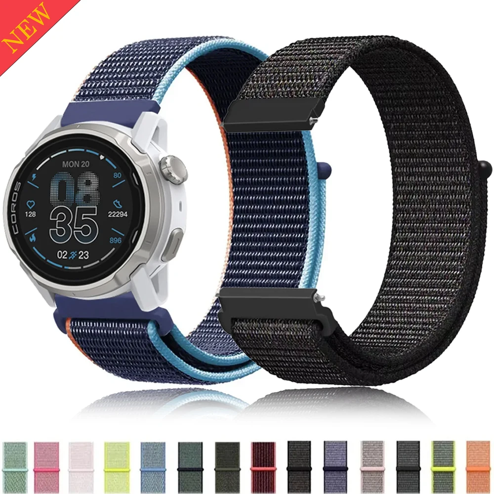 20mm 22mm Nylon Loop Strap for COROS PACE Pro/3/APEX 4 42mm Breathable Bracelet for Suunto Vertical 2/Race S/2/Run/Ocean/9 Peak