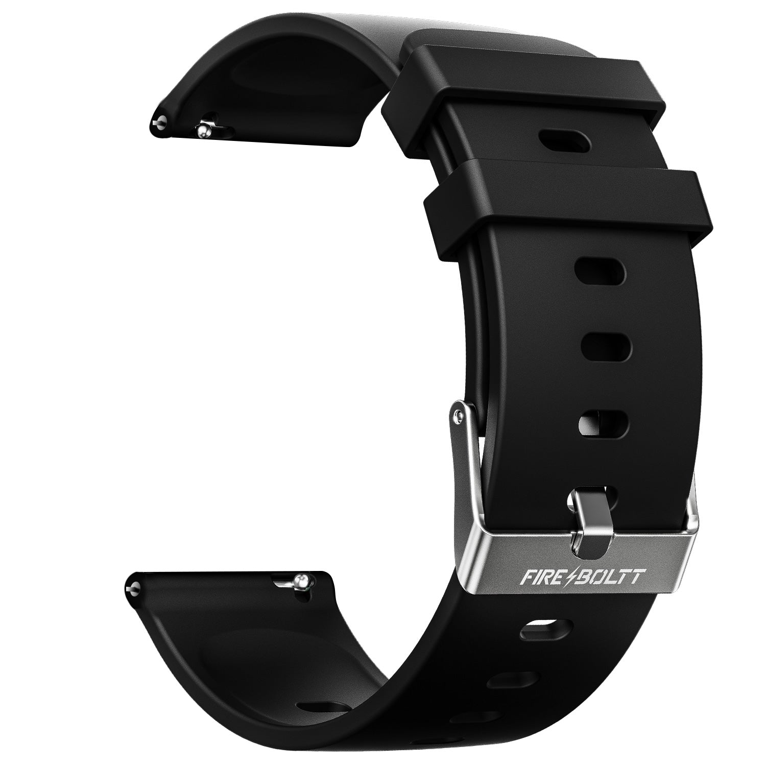 Fire-Boltt original 22mm BLACK Silicone Replacement Strap for Smartwatch | Soft Watch Band with Buckle Closure | Waterproof, Sweatproof & Durable Sports Wrist Strap Compatible Smart Watches