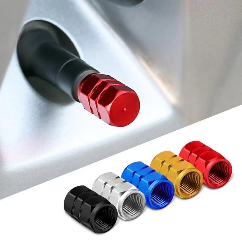 2/4pcs Universal Valve Caps For Car Motorcycle Bicycle Scooter Metal Stylish Colorful Tire Valve Caps