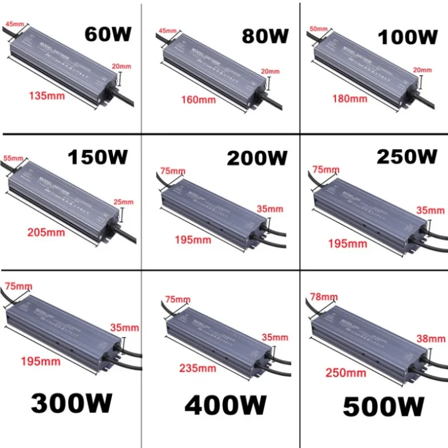 220V To 12V 24V Switching Power Supply Full Power Waterproof Transformers 15W-500W Dimming For Home Lighting Light Strip