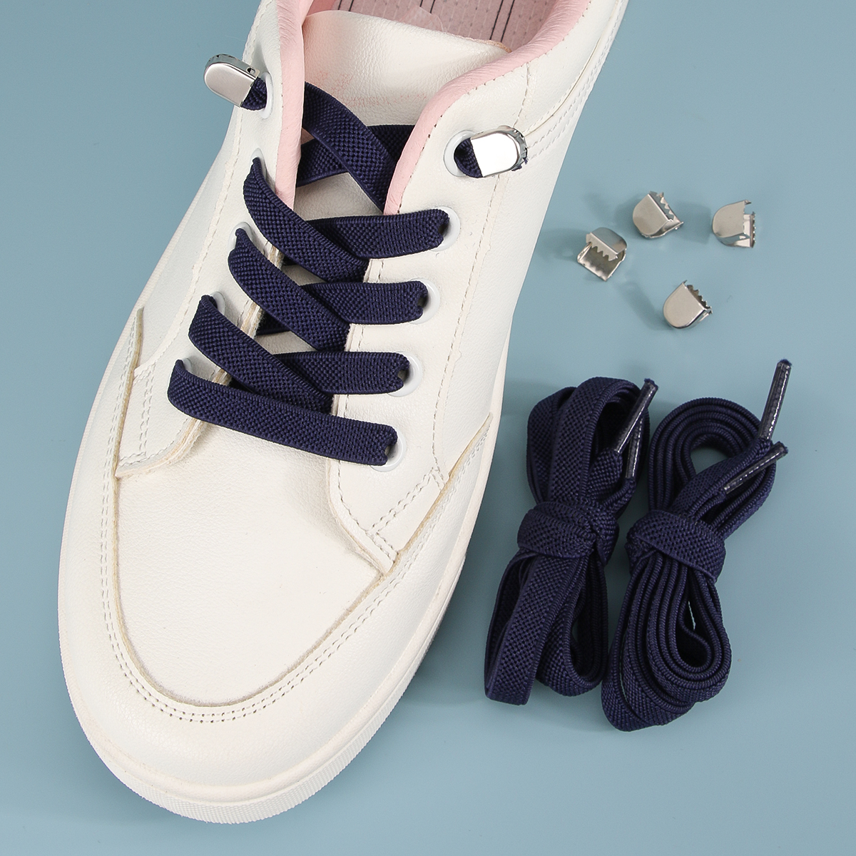 Elastic No Tie Shoe Laces (1 Pair ) Stretch Tieless Lock Shoelaces One Size Fits All for Kids and Adults