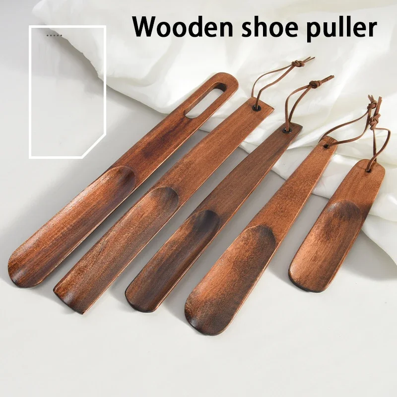New Advanced Solid Wood Shoe Horns 15-31cm Short Handle Shoehorn Pregnant Woman Elderly Shoes Spoon Home Hotel Shoe Spatula 1Pcs