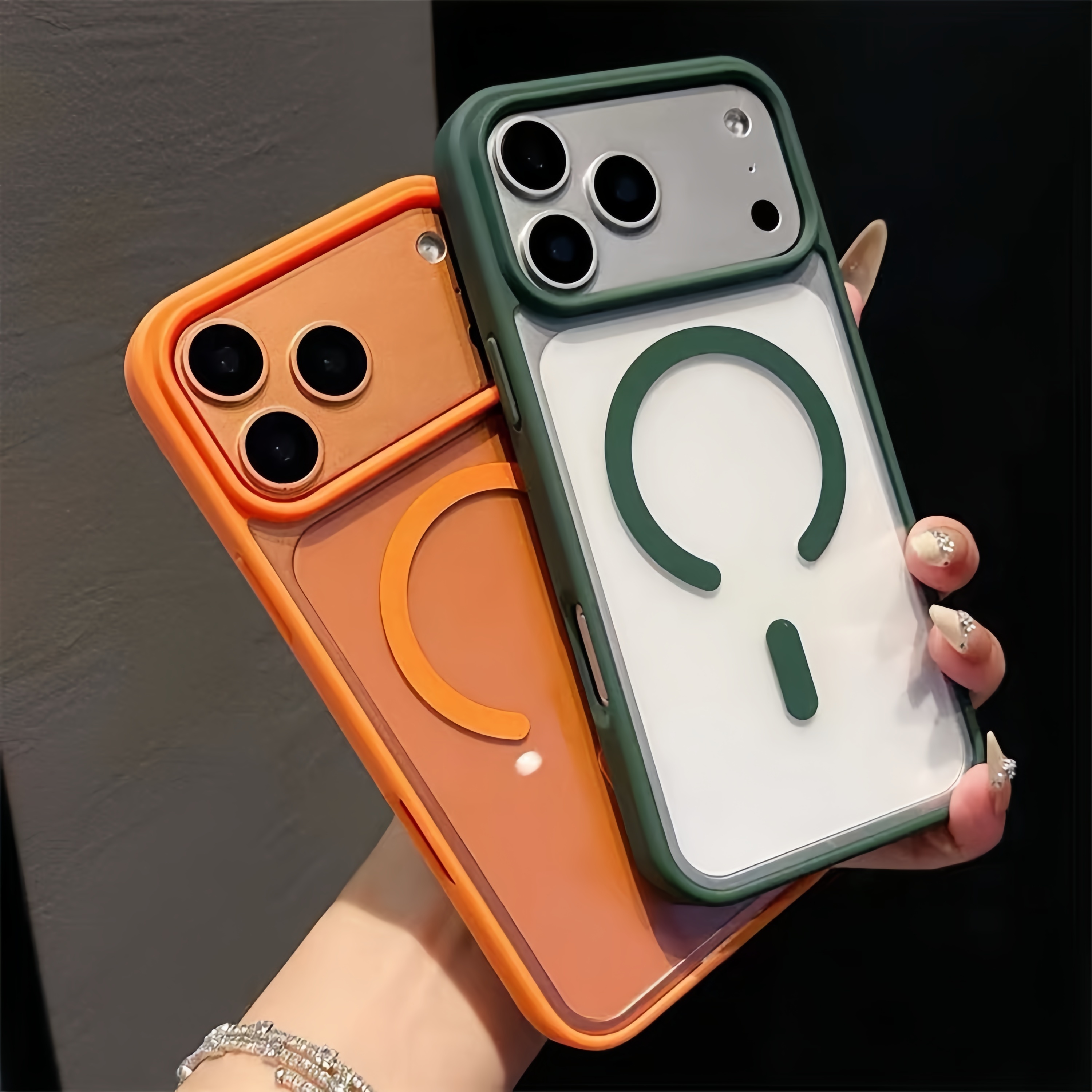 Crystal Matte Clear Magnetic Phone Case For iPhone 17 Pro Max 17 Air Wireless Charge Hybrid Bumper Shockproof Cover
