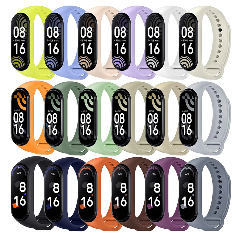 Watch Strap For Mi Band 7 6 5 4 3 Wristband Silicone Bracelet Wrist Straps MiBand 3/4 band5 band6 Smartwatch Accessories