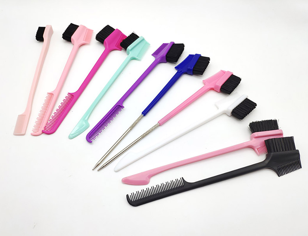 1pc Double-Sided Edge Comb Control Hair Brush Salon Professional Accessories 2-in-1 Hair Styling Tool Special for Real Hair