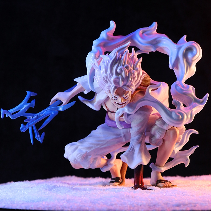 19cm Anime Luffy One Piece Figure Nika Luffy Gear 5th Action Figure Gear 5 Sun God Pvc Figurine Gk Statue Model Decoration Toys