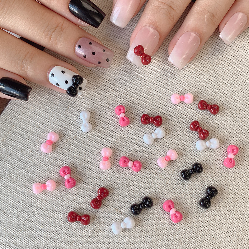 10Pcs 3D Mini Bow Alloy Nail Accessories Exquisite Super Cute Bow Tie Accessories Charms for DIY Nail Art Charms Accessories