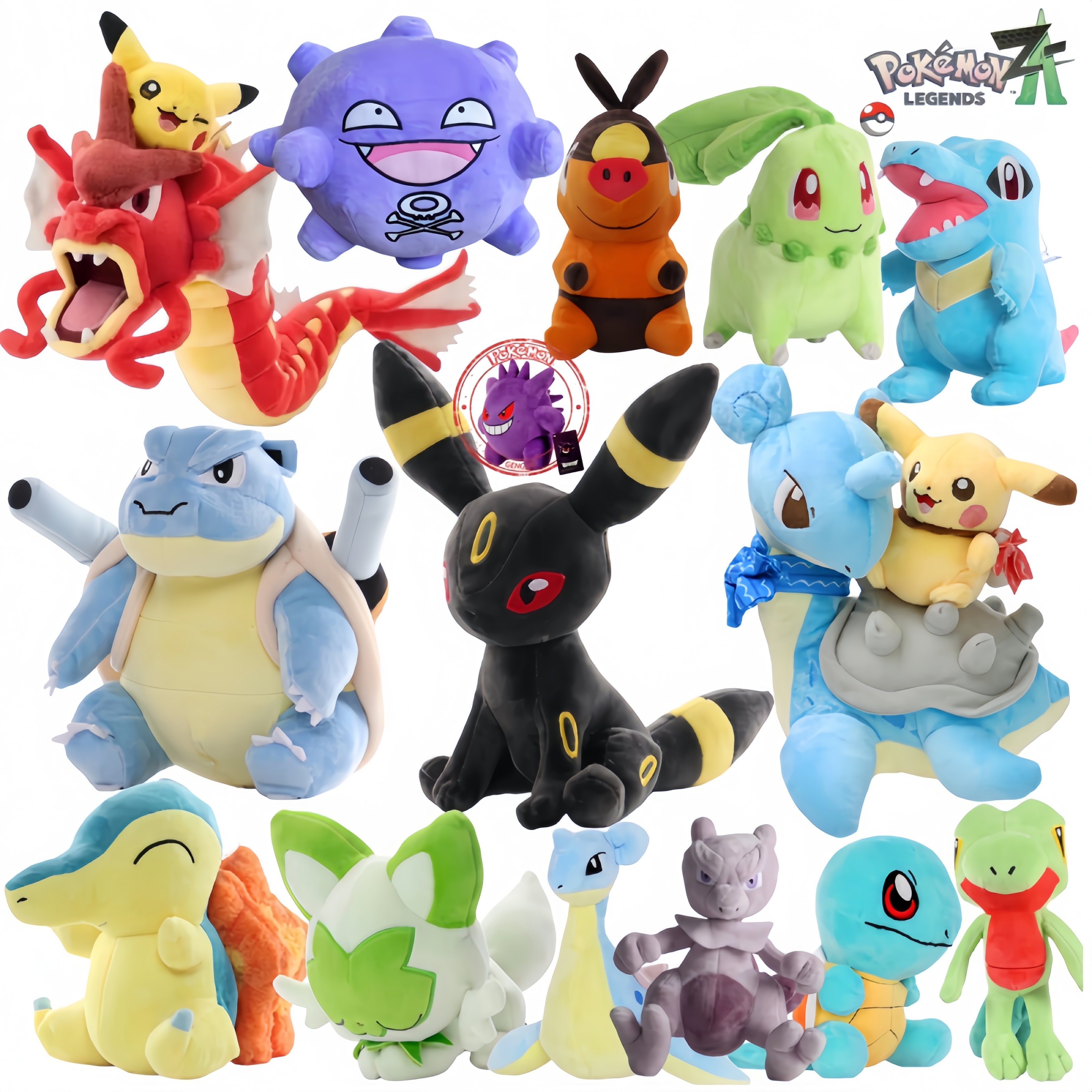 Pikachu Riding Gyarados Lapras Latios Latias Plush Doll Pokemon Blastoise Plush Koffing Stuffed Toy Creative Anime Cartoon