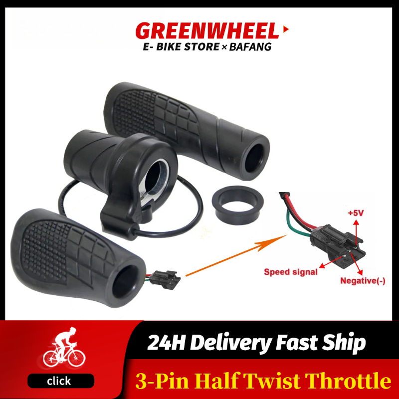 HLHYX Electric Bicycle Right Handle for Electric Bike Scooter Throttle WP SM Connector 36V 48V 72V Half Handle Twist Throttle