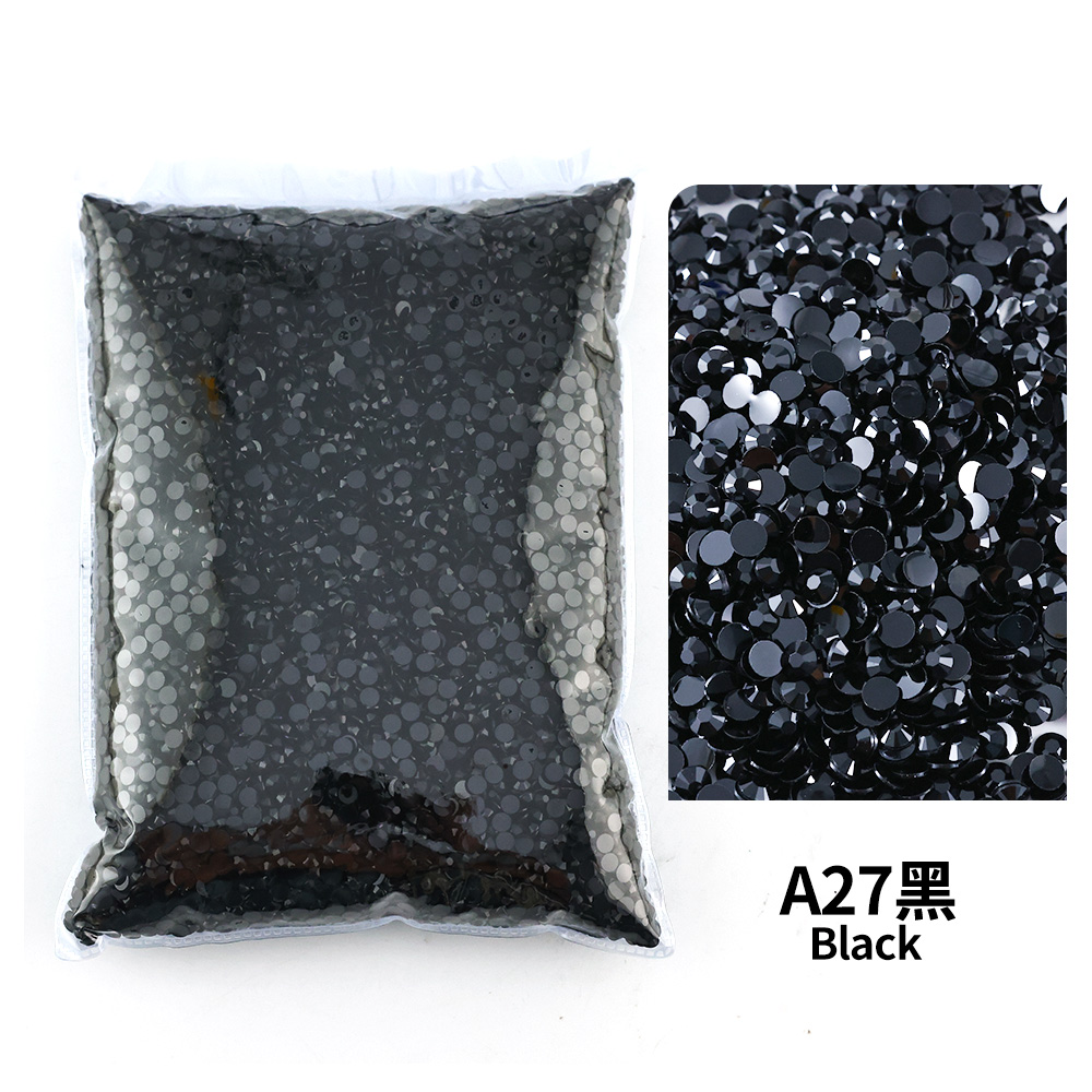 Black Wholesale Bulk Resin Rhinestone Jelly transparent AB 2mm,3mm,4mm,5mm,6mm Facets FlatBack Nail Art Garment Decoration