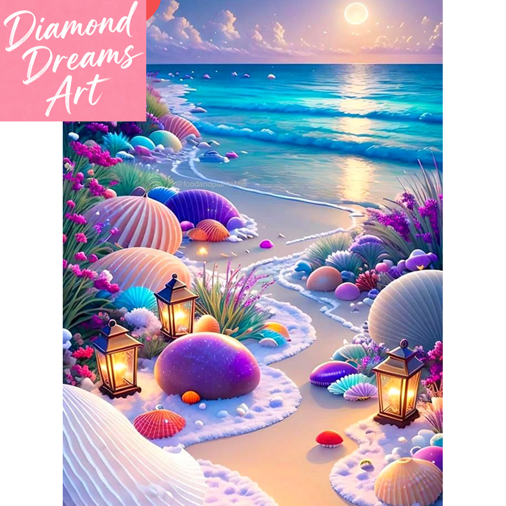 Frameless, Full Diamond Mosaic Sea Diamond Painting Flower Embroidery Conch New Arrinals Home Decoration