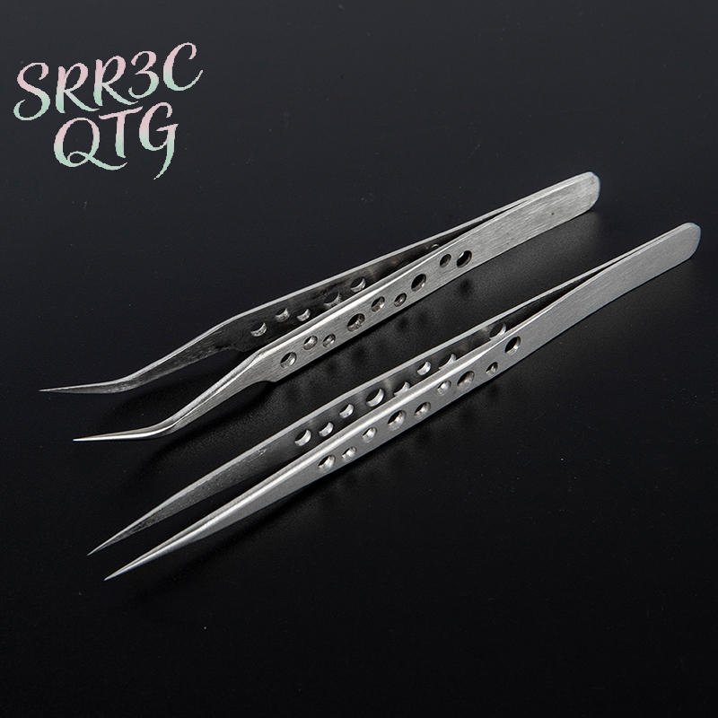 Hot Sale 1PC ESD Industrial Tweezers Anti-static Anti-Magnetic Stainless Steel Tweezers