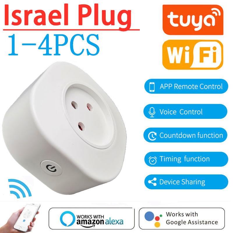 16A Israel Italy/Chile Smart Wifi Power Plug APP Control Wireless Socket Outlet For Alexa Home Assistant Tuya SmartLife
