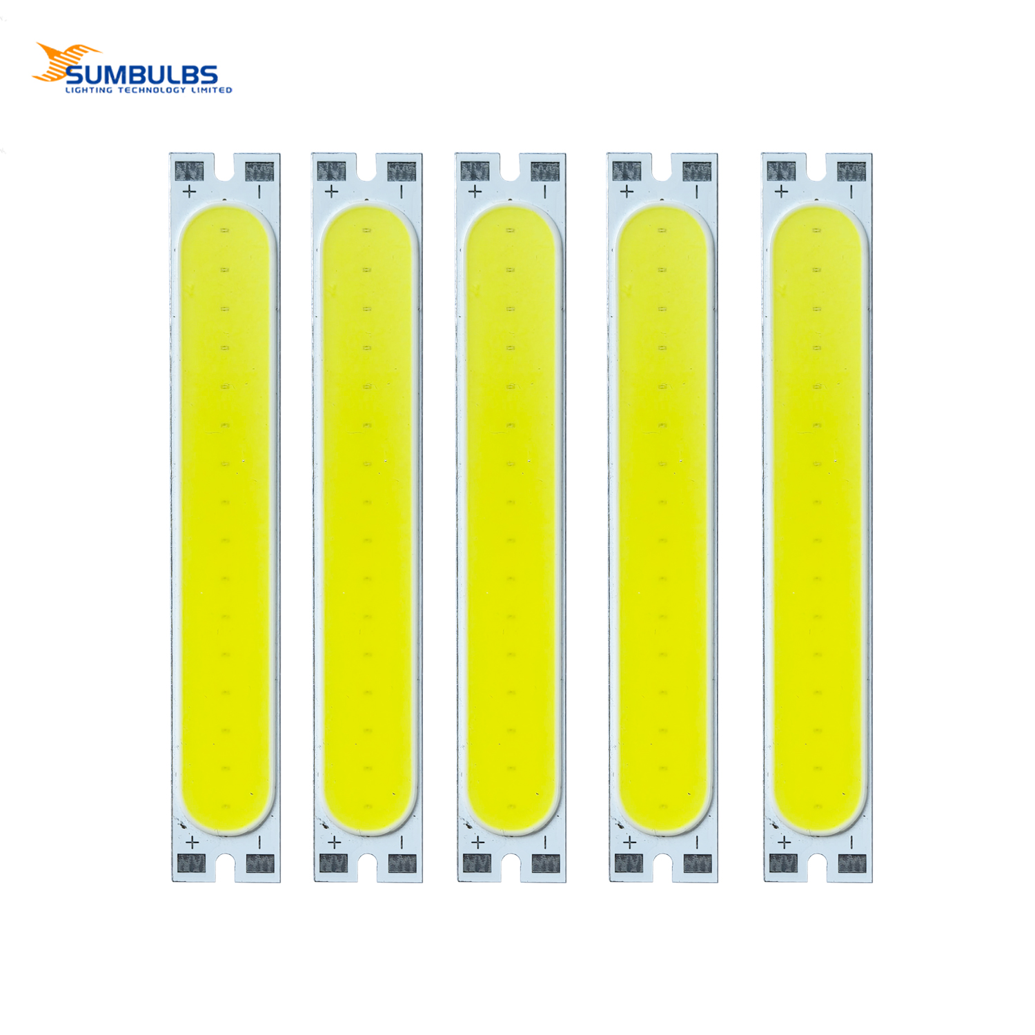 5pcs 76*11.5mm DC 3V-3.7V COB LED Chip, 2W High Brightness White 6500K COB LED Beads for Portable Work Light Accessories