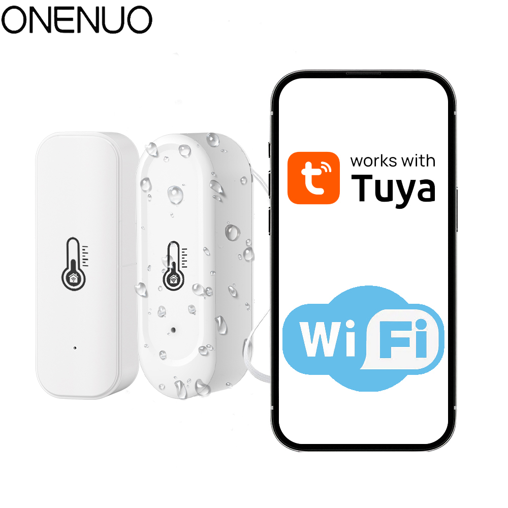 Tuya Indoor or IP65 Waterproof Outdoor WiFi Temperature Humidity Sensor Home Thermometer Compatible For Alexa Home Voice