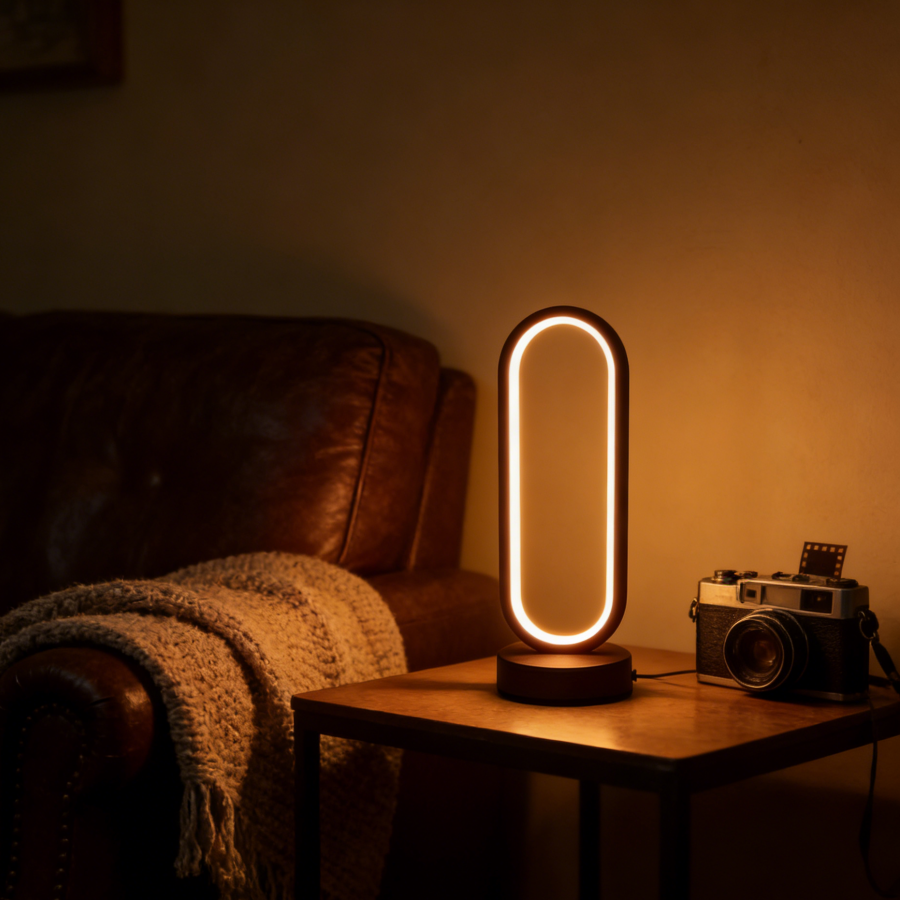 1PC Oval LED Table Lamp, Modern Warm White Night Light, Decorative Desk Lamp for Bedroom, Closet, Vanity, Home Decor