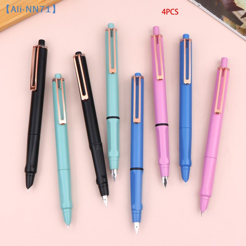 【NN71】Retractable Press Type Fountain Pen Color Pen Body Notched Ink Pen Calligraphy Practice Exchangeable Ink Writing Pen