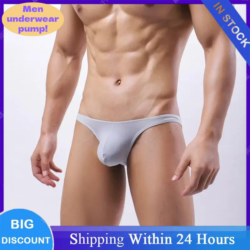1/PC Men's Briefs High Elastic Ice Silk Male Underwear Solid Color Youth Thin Section Comfortable Breathable Soft Boxers