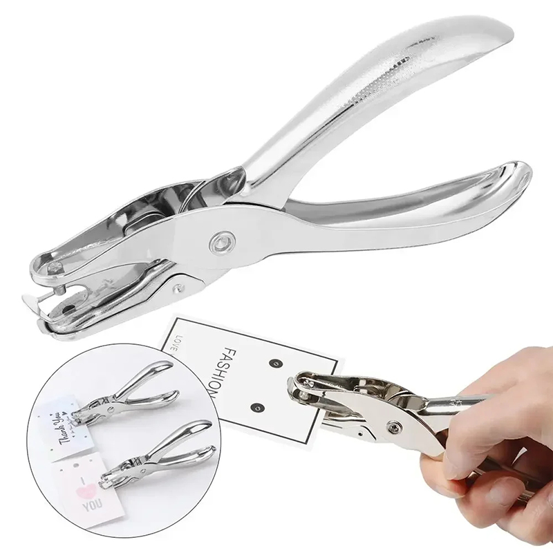 3/6mm Hole Puncher Portable Single Hole Punch Paper Material Scrapbooking Handheld Metal Craft Office Binding Supplies Tool
