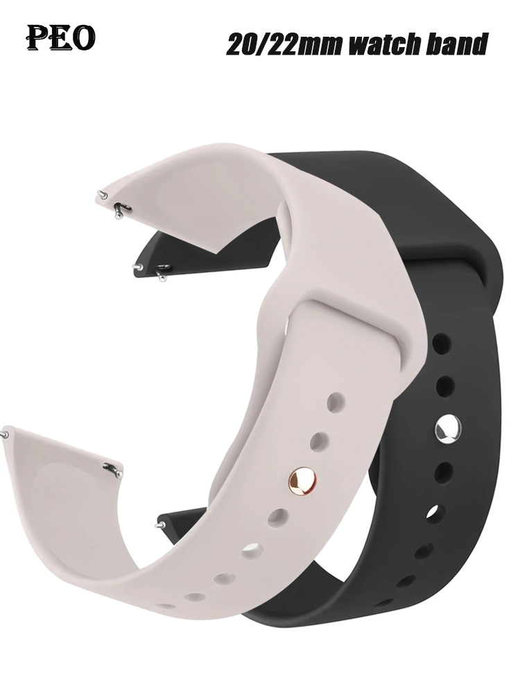 Silicone Band For Watch 7/6/5/pro/4/Classic/active 2 47-44mm 20mm/22mm sport bracelet gt 18mm watch strap