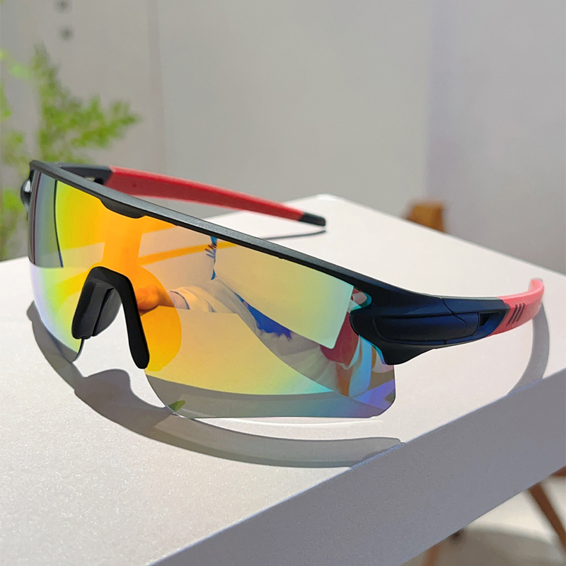 KAMMPT Rimless Oversized Goggle Men 2025 New Wrapped Round Mirror Sports Sunglasses Trendy Outdoor Cycling Protective Shades