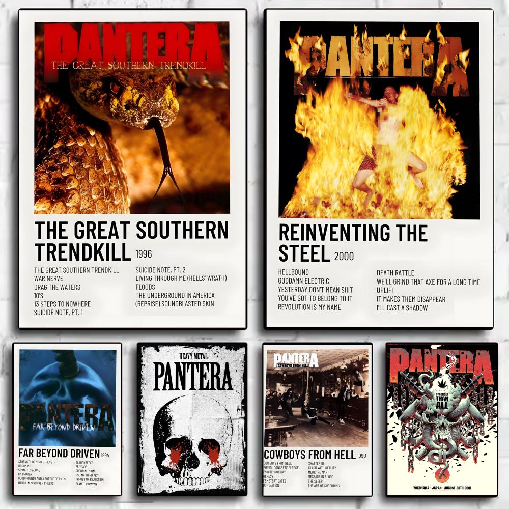 Vintage Album P_Pantera Band Music Poster Decorative Wall Art Stickers Mural Photo Print for Home Living Room Hallway Decor