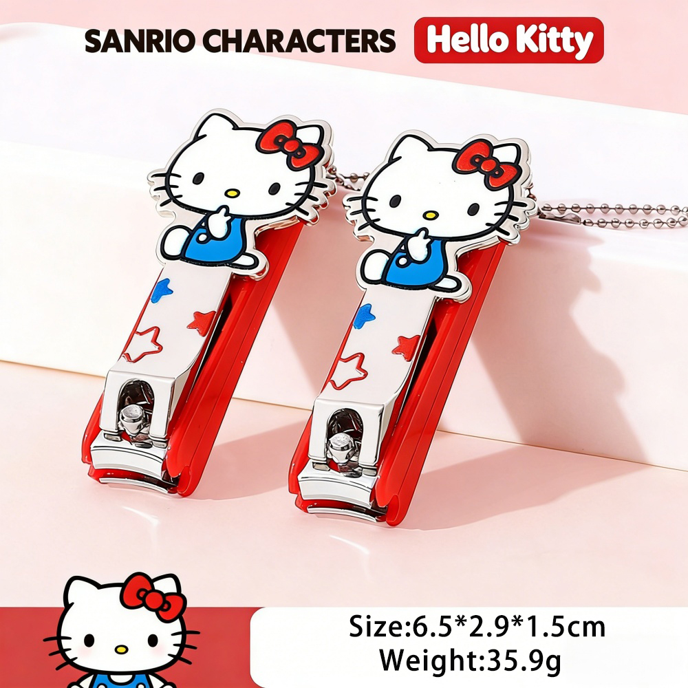 Genuine Sanrio Hello Kitty Nail Clipper Cute Cartoon Portable Nail Cutter For Girls Women Daily Use