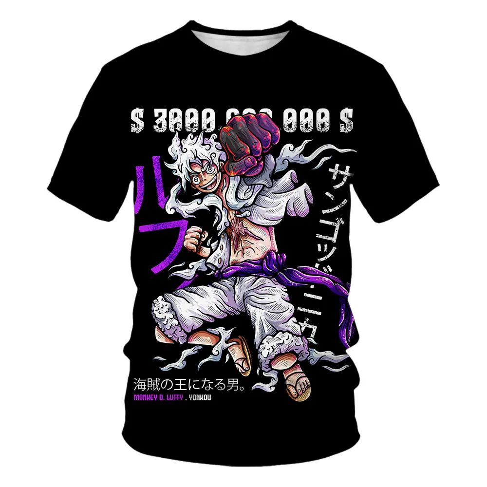 2026 New Japanese Anime One Piece Cartoon Children's 3D Printed Top T-shirt One Piece Dragon Ball Boy Cartoon Top T-shirt ja 3