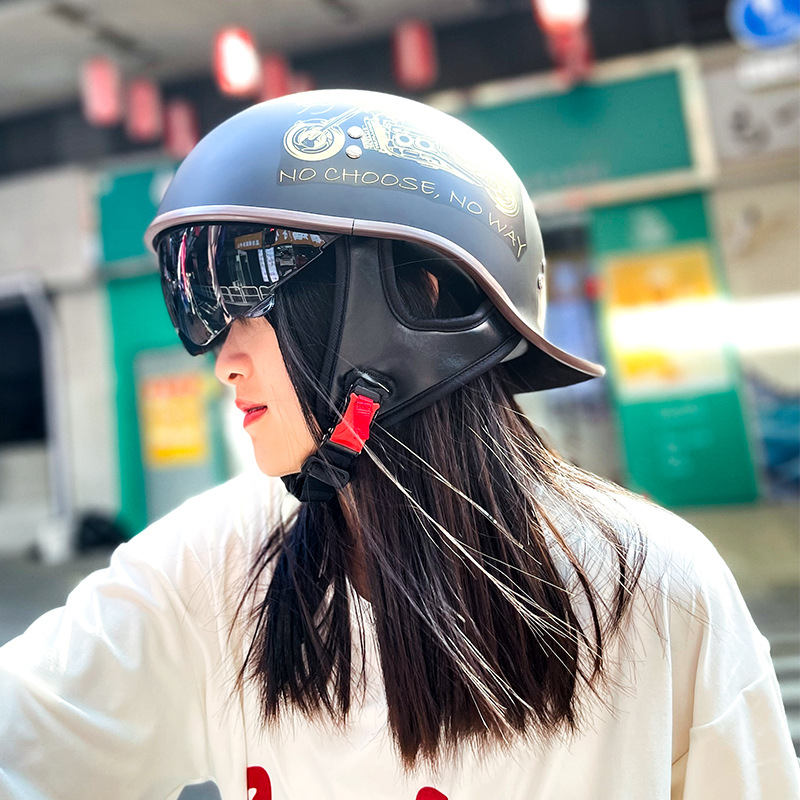Retro Motorcycle Half Helmet Four Seasons for Harley Moto Helmet Open Face Motorbike Crash Helmets Casco Safety Cap