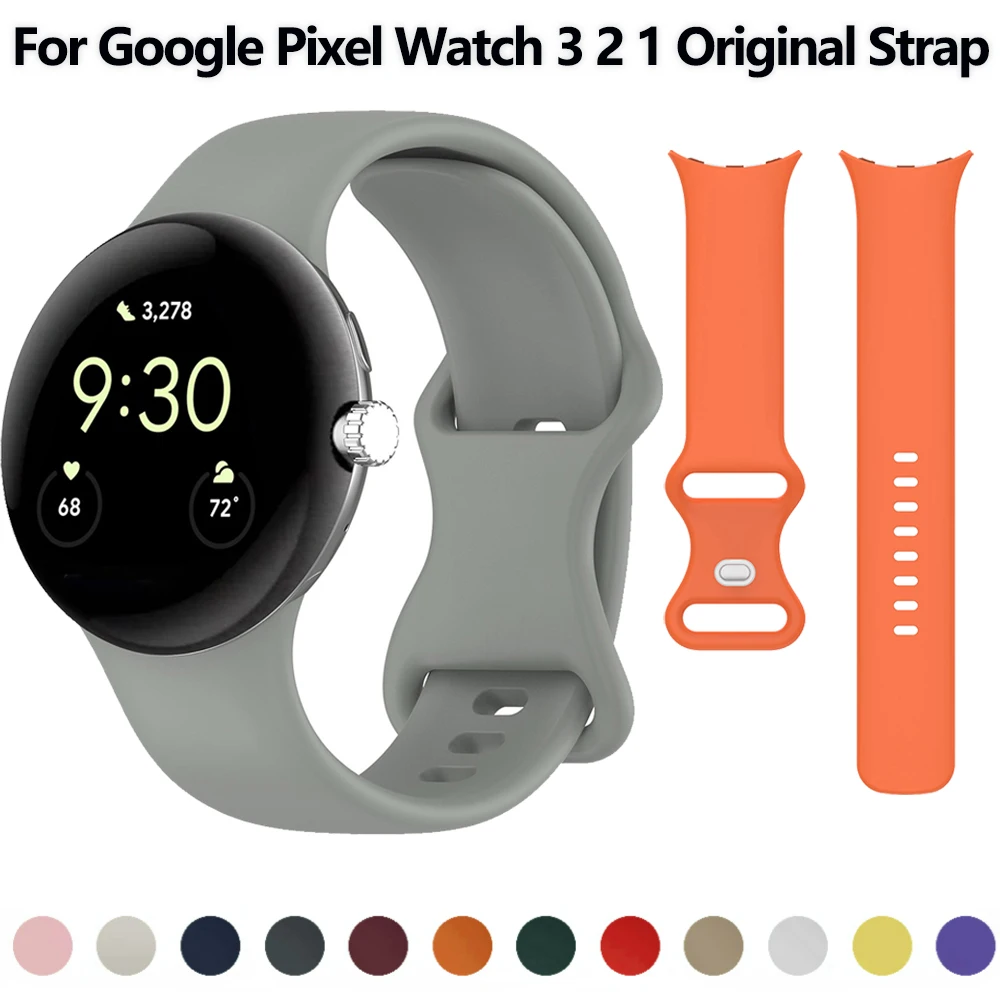 Silicone Strap for Pixel Watch 3 Band 45mm 41mm Official Original Replaceable Wristband for Pixel Watch 2 1 Strap