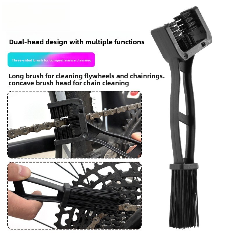 Bicycle Chain Brush, Road Mountain Bike Sprocket Cleaning Brush, Motorcycle Bicycle Chain Washing Long Handle Brush