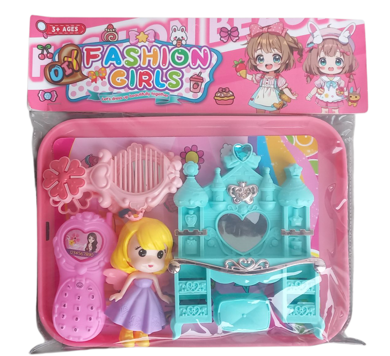Colourful Makeup Toy Beautiful Princess Style Doll Dresser Toys For Girls