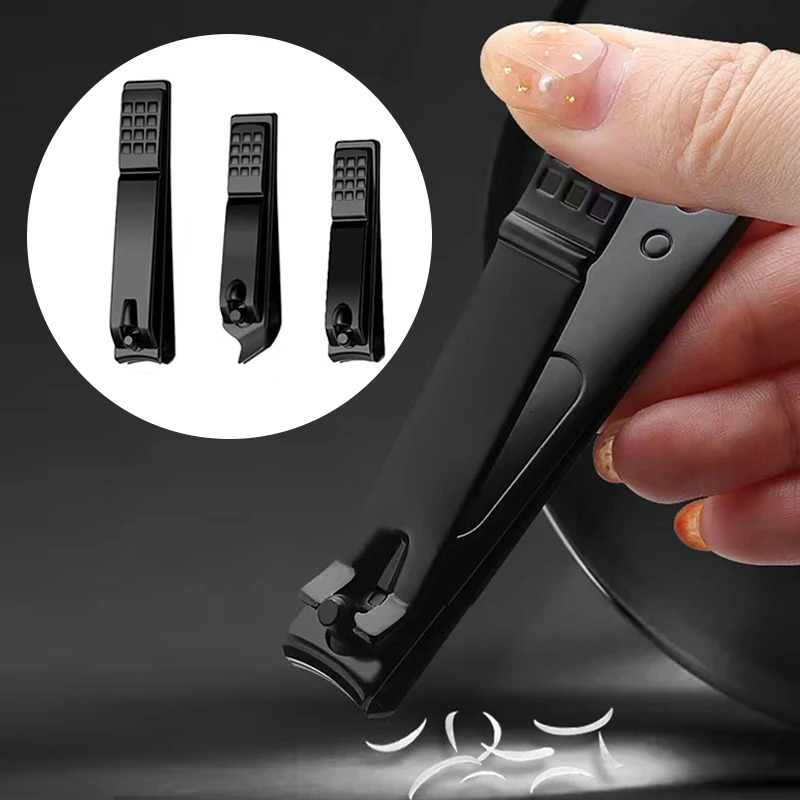 1/2/3Pcs Black Nail Clippers Stainless Steel Nail Cutter Thick Scissor Plier Toenail Fingernail Professional Manicure Trimmer