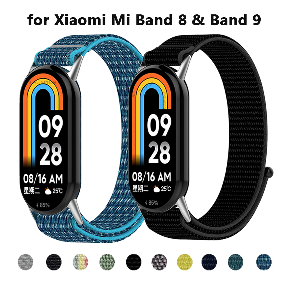 Nylon Loop Strap for Mi Band 8 Sport Strap Wristband Bracelet for Mi Band 9 Smart watch Braided Strap Accessories