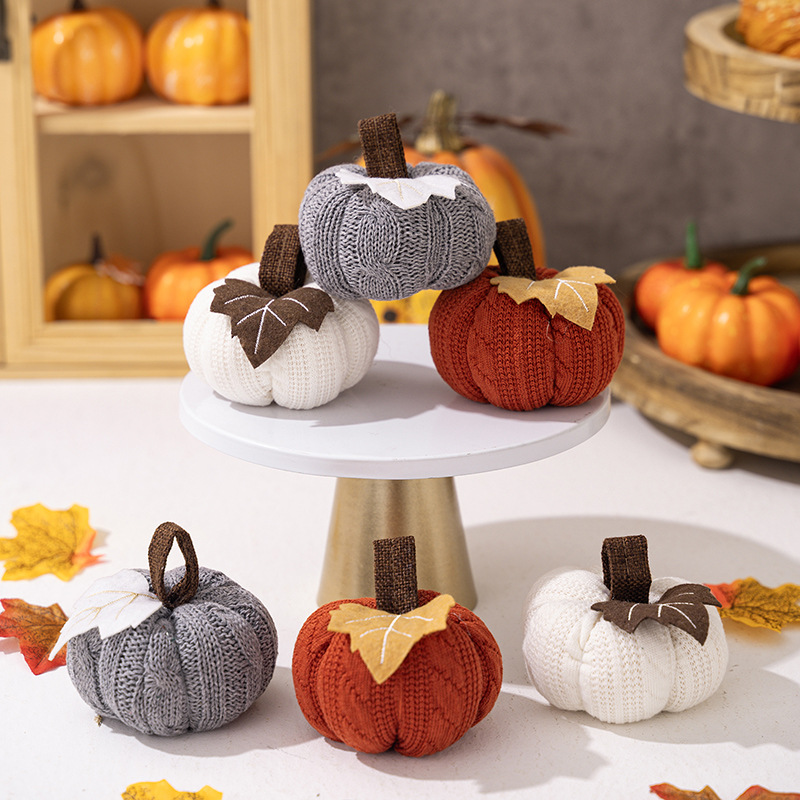 Artificial Pumpkin Halloween Decoration Mini Fake Simulated Pumpkin Autumn Harvest Party Decor Thanksgiving Kid Gift Props