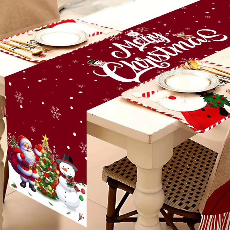 VIKAMA Christmas Table Decoration, Christmas Table Decoration 2026 Happy New Year, Washable And Easy To Maintain